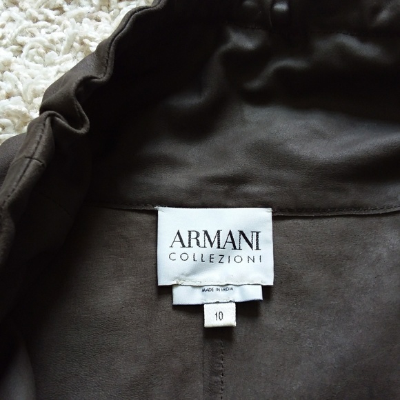 Armani Collezioni deep taupe suede ruffle jacket - Picture 8 of 8